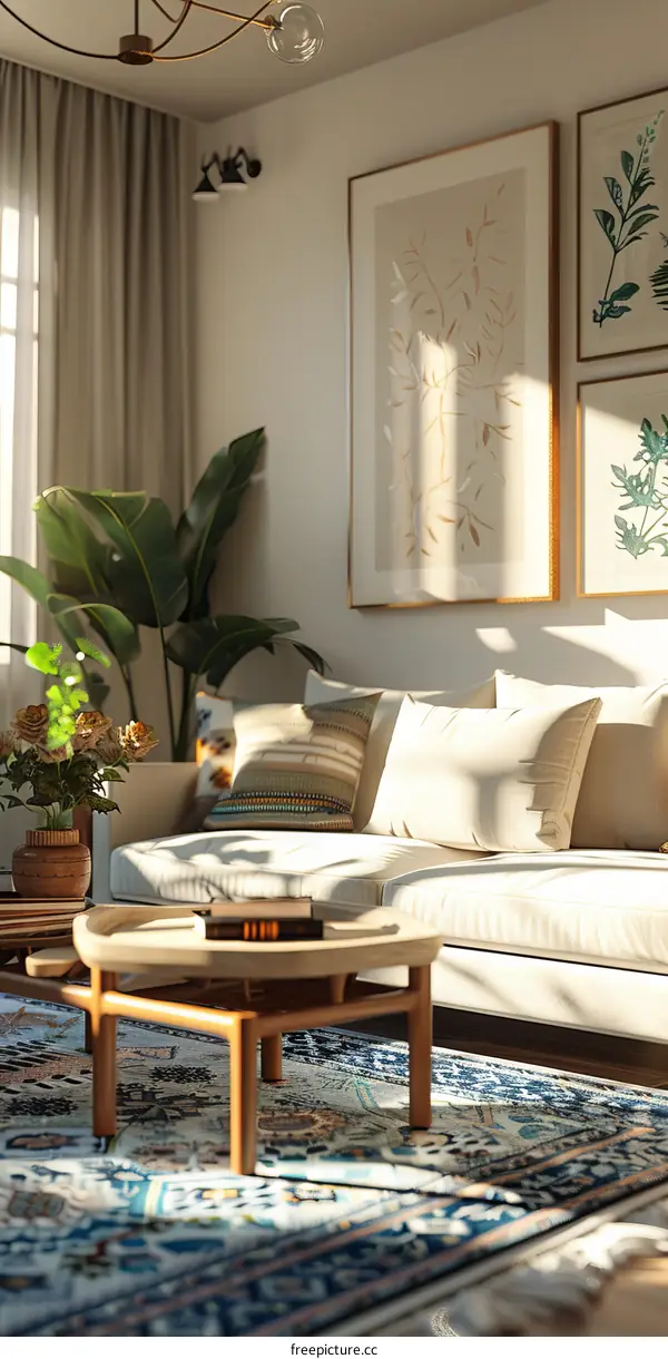 Bright, Airy, Modern Living Room Interior Design