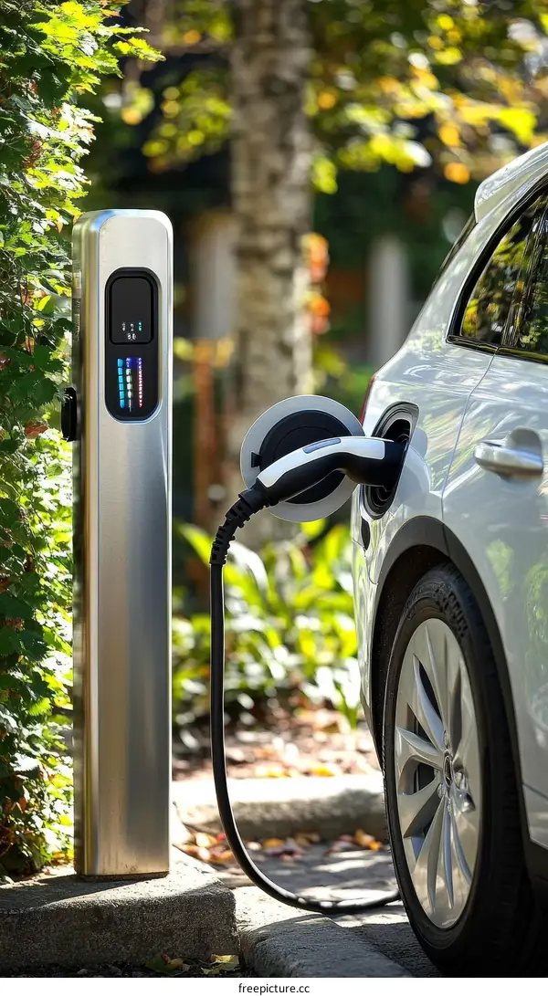 Electric Vehicle Charging Station in Residential Area