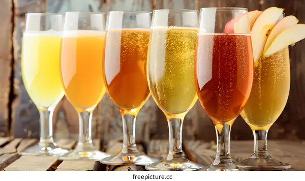 Selection of Different Types of Cider