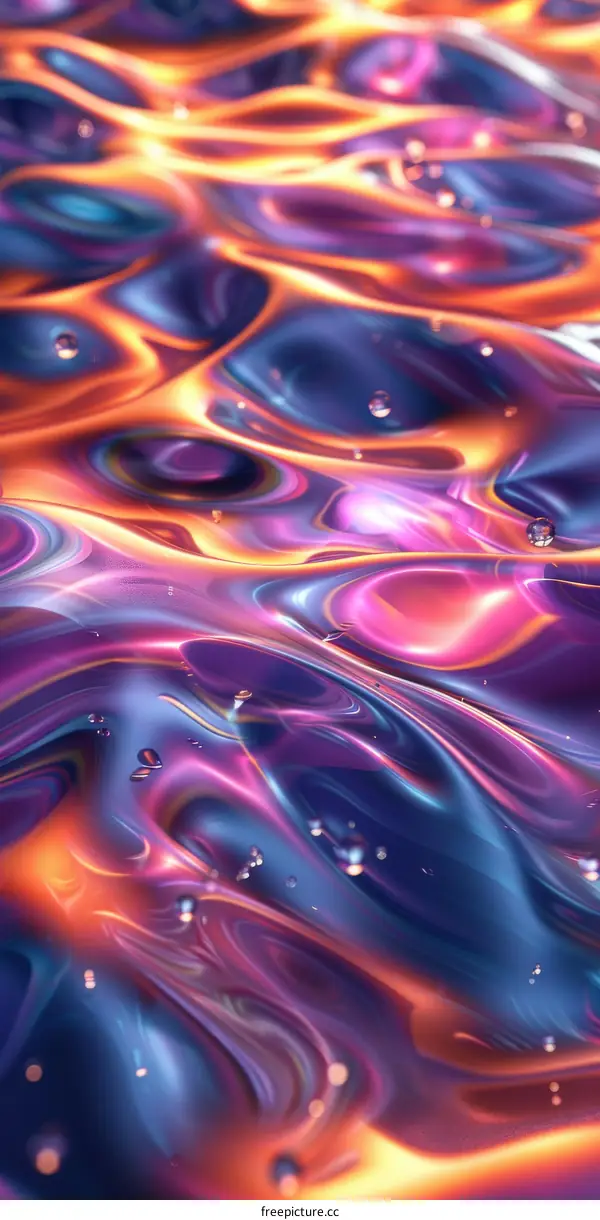 Abstract Colorful Liquid Flowing Pattern
