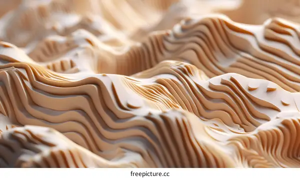 Abstract Background with Beige Wavy Lines