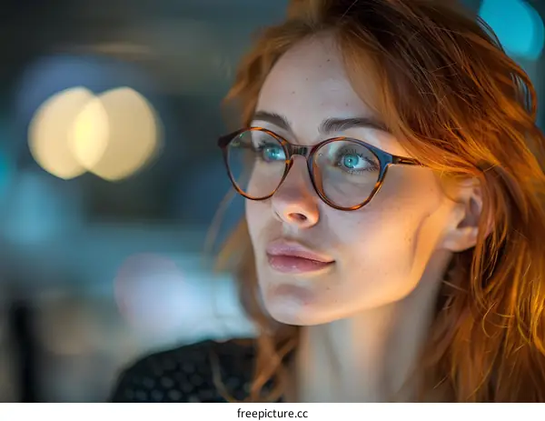 portrait of a young woman wearing glasses