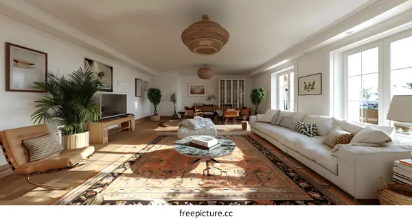 A Mediterranean style living room