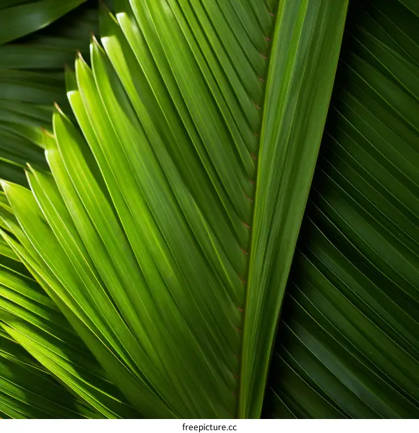 Close-up Photo of Vibrant Green Palm Leaves