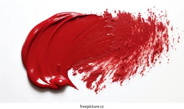 Red Lipstick and Powder Close-up