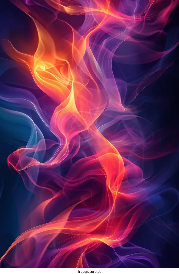 Abstract Colorful Flowing Lines Art