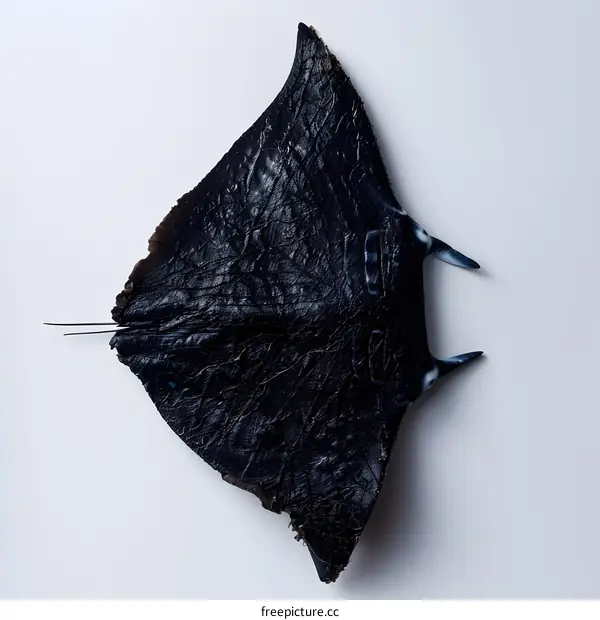 Dried stingray on white background