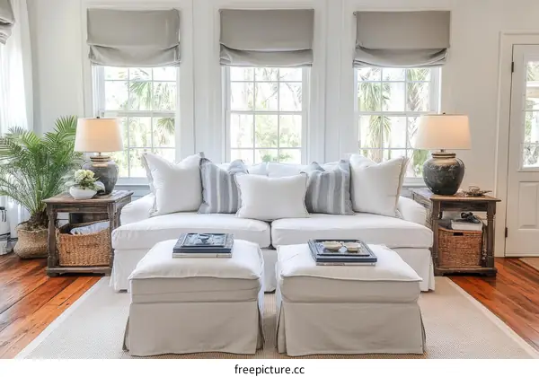 White Living Room with Gray Accents