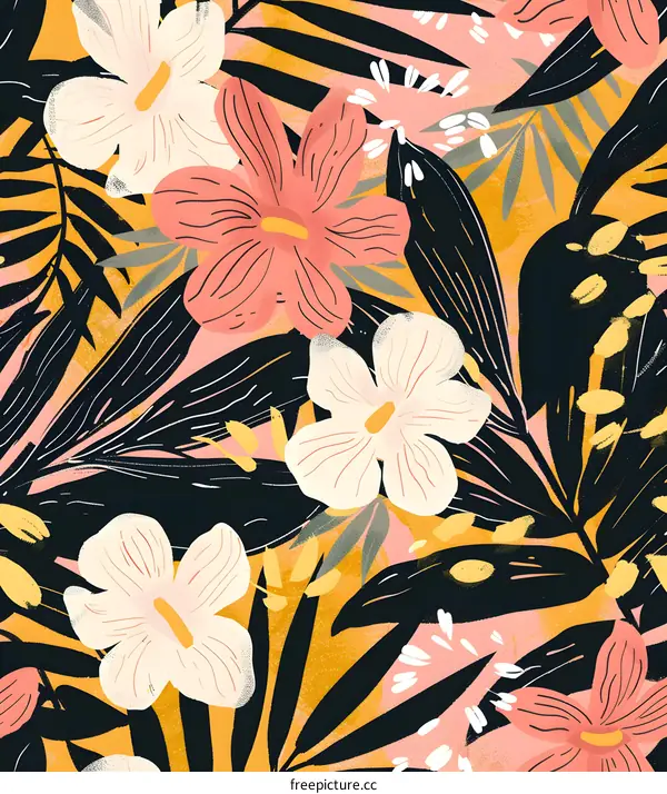 Tropical Floral Seamless Pattern