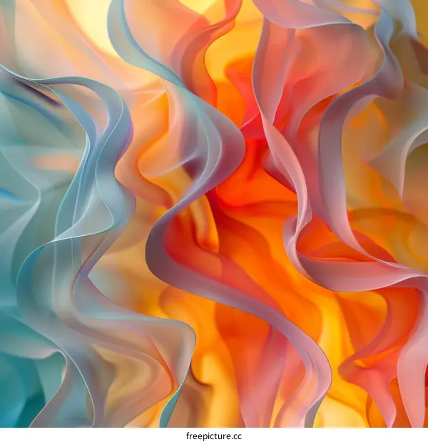 Abstract Colorful Flowing Shapes Background