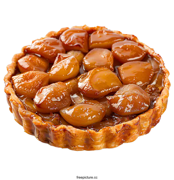 [Transparent Background PNG]A delicious looking baked apple tart with a golden crust