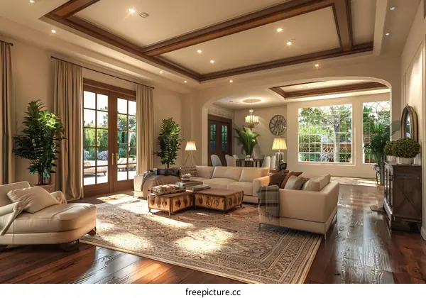 Luxury Living Room Interior Design Illustration