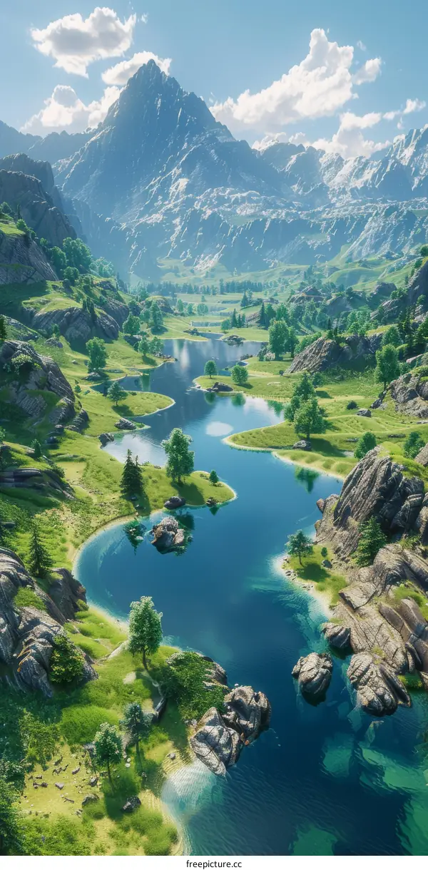 Majestic Mountain Lake Landscape