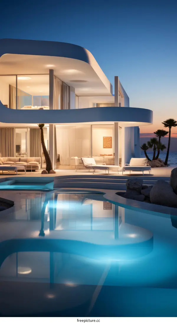 Modern Luxury Pool Villa with Panoramic Sea View