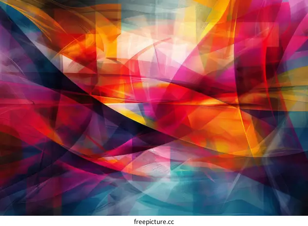 Abstract painting of geometric shapes
