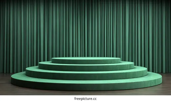 Emerald Green Stage Platform for Product Display