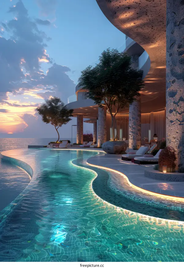 Stunning Infinity Pool with Modern Architecture