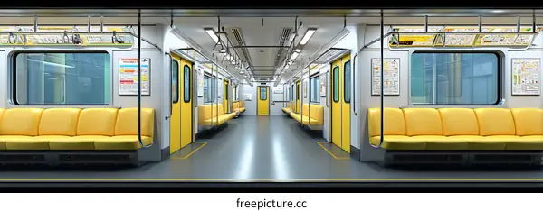 Empty Subway Car Interior Design