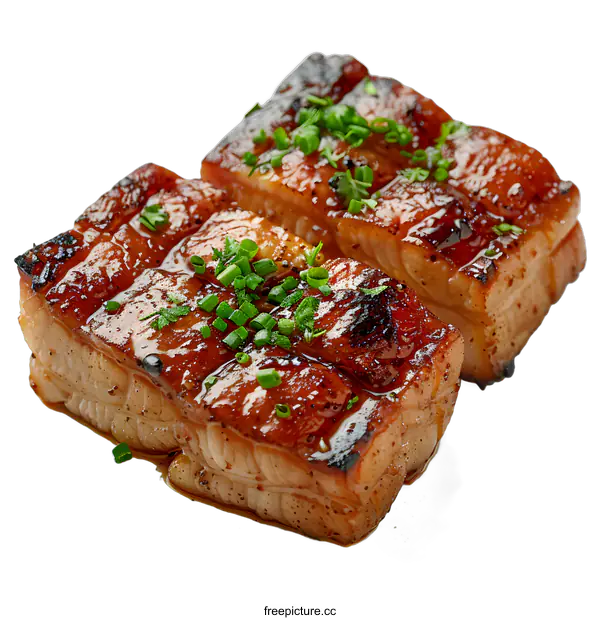 [Transparent Background PNG]Delicious grilled pork belly slices