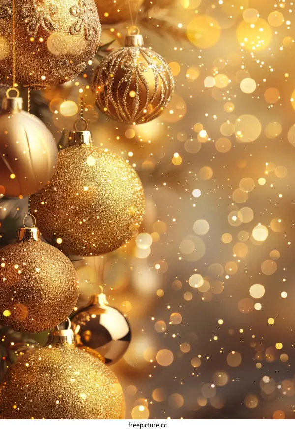 Gorgeous Golden Christmas Ornaments