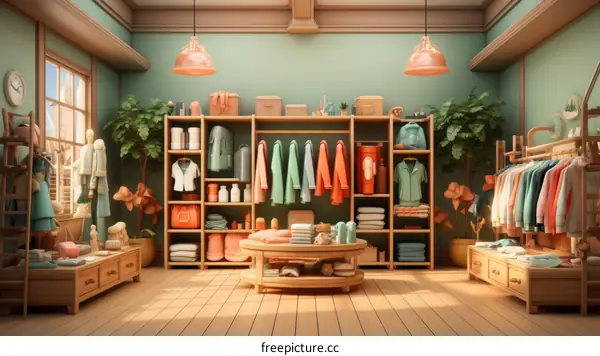A virtual fitting room allows shoppers to try on clothes in a 3D environment