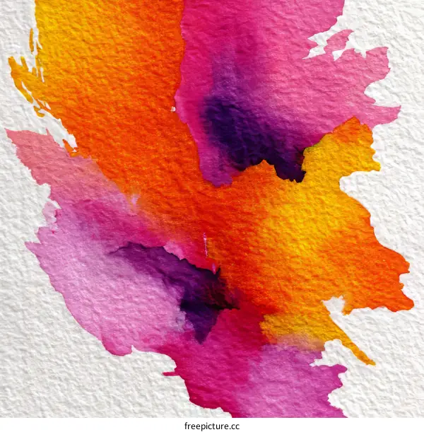Abstract Watercolor Painting with Vibrant Colors