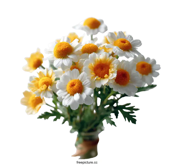 [Transparent Background PNG]Beautiful Bouquet of Daisies in a Vase