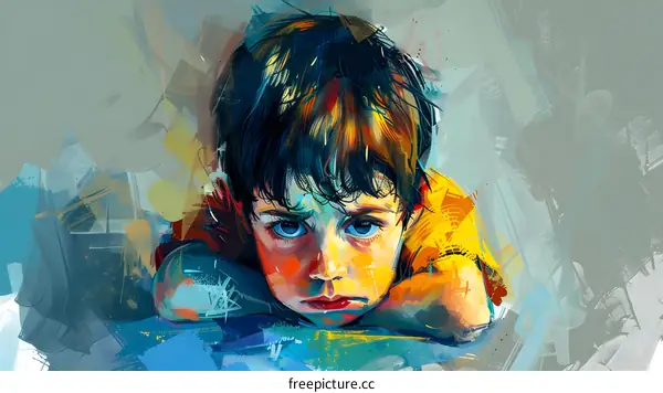 Portrait of a Sad Boy