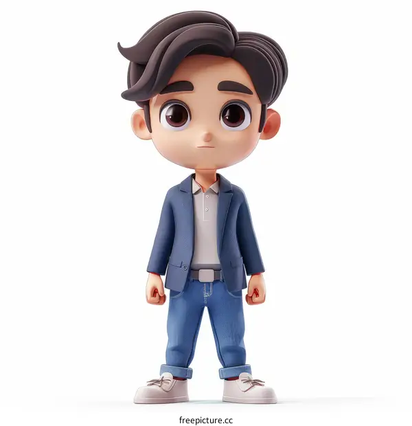 Young Man in Suit and Jeans - 3D Illustration