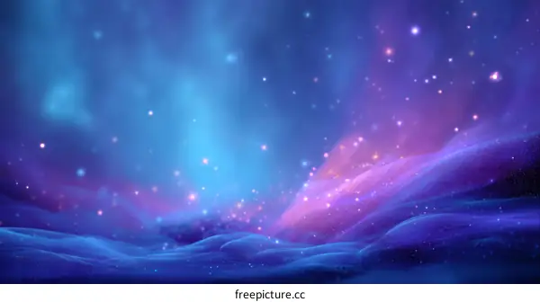 Abstract Colorful Aurora Light Landscape