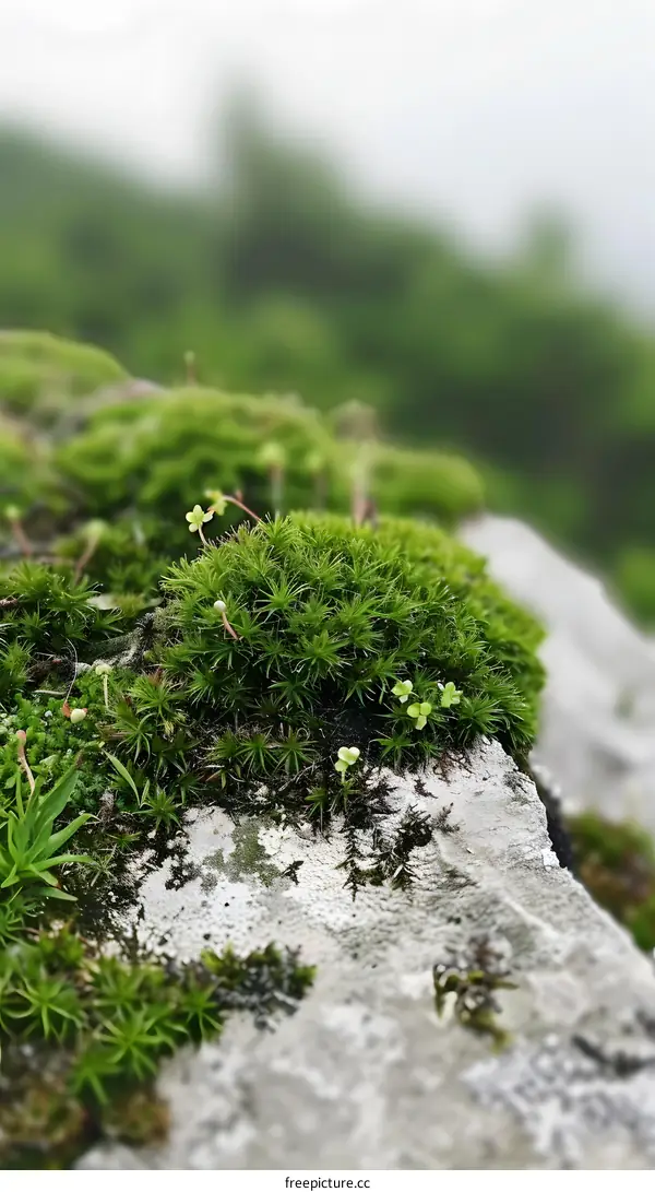 Close Up of Moss on a Rock