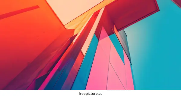 Abstract Colorful Modern Building Facade