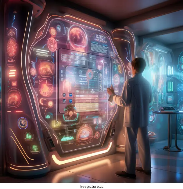 futuristic doctor in futuristic laboratory