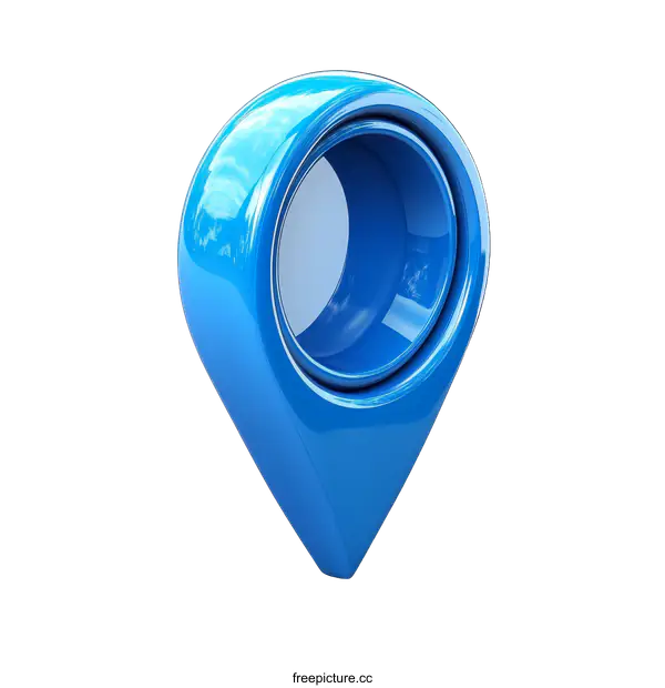 [Transparent Background PNG]3D Blue Location Pointer Icon Design