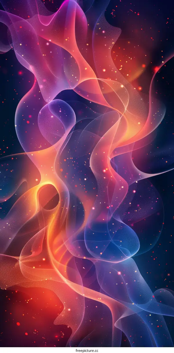 Abstract Colorful Flowing Nebula