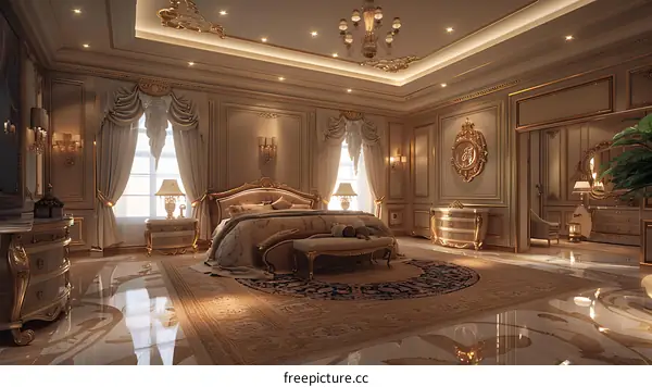 Luxury golden bedroom