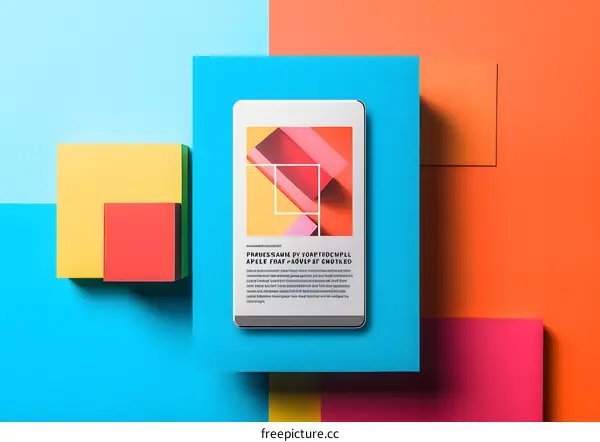 Tablet Mockup On Colorful Background