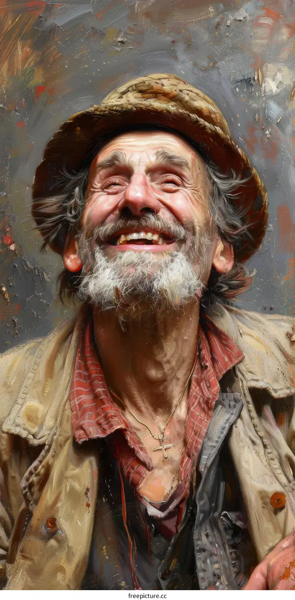 portrait of an old man smiling
