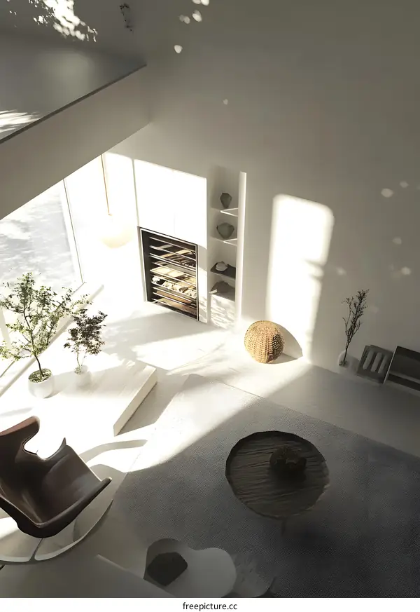 Modern Minimalist Interior Design with White Walls and Natural Light