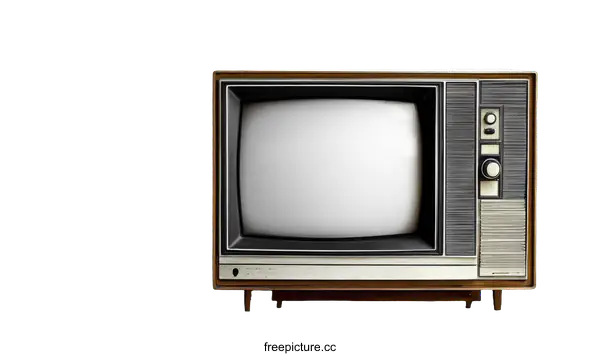 [Transparent Background PNG]Vintage Retro Television Set on White Wall