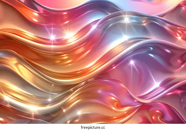 Abstract Shiny Wavy Liquid Background