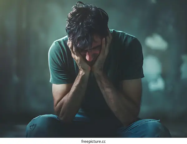 The Weight of Despair Man in Deep Thought