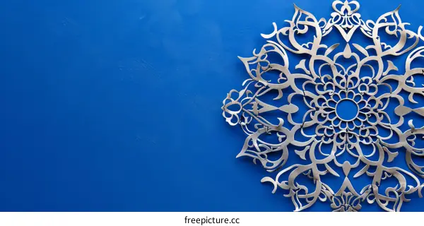 Blue Background with Arabesque Ornament