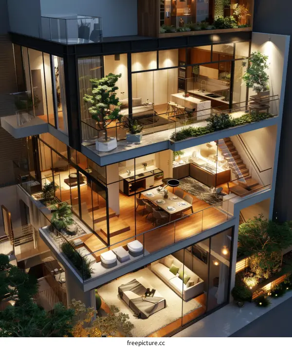 Modern Multi-Level Penthouse Design