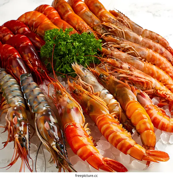 Fresh Prawns on Ice