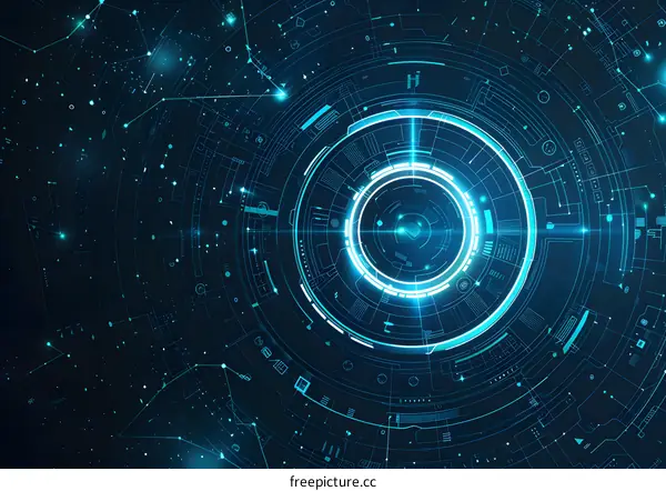 Abstract Technology Futuristic Background with Circular Design