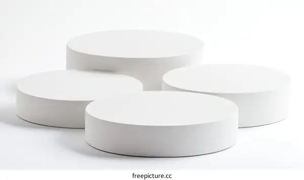 White Cylindrical Stages for Display