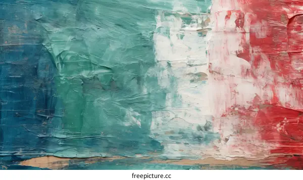 colorful abstract painting with blue green and red