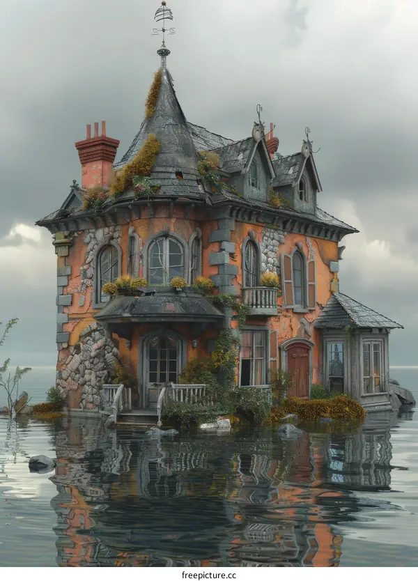 Waterlogged Old House on an Island