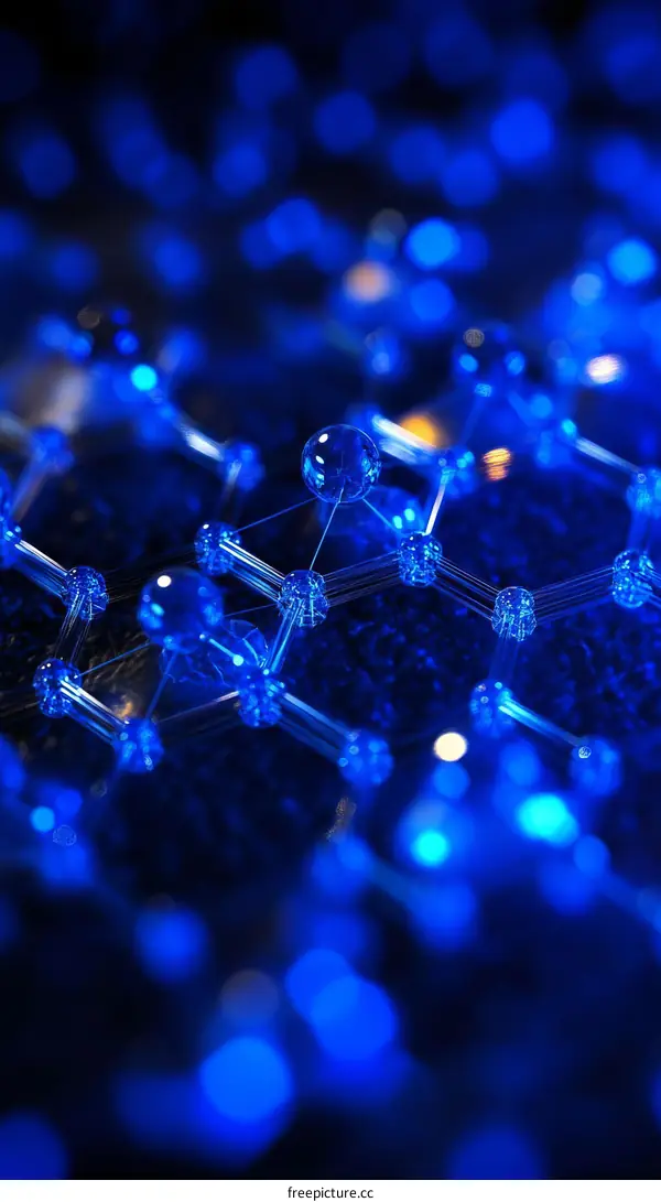 Abstract Blue Molecular Structure